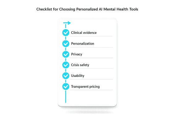 Checklist for Choosing Personalized AI Mental Health Tools