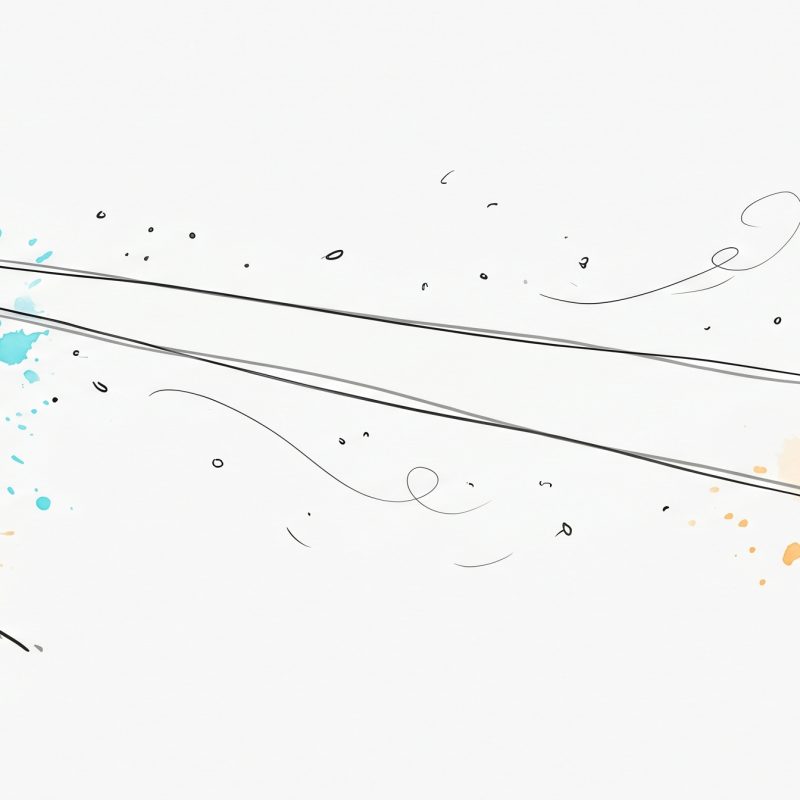 Hand-drawn editorial illustration of a lighthouse casting a single focused beam of light across drifting particles, settling steady on one bright point — attention trained to return to a single focus